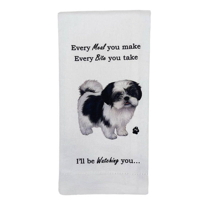 Shih tzu Black and White Kitchen Towel - Premium Kitchen Towels from E&S Pets - Just $9.95! Shop now at Pat's Monograms