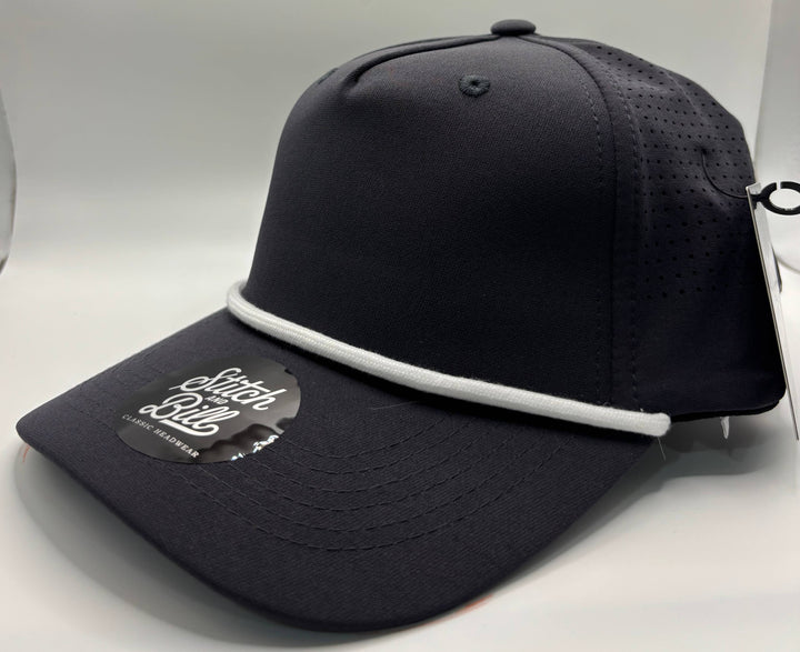 Performance 5 Panel Rope Baseball Cap Air Flow - Premium Headwear from Stitch and Bill - Just $10! Shop now at Pat's Monograms