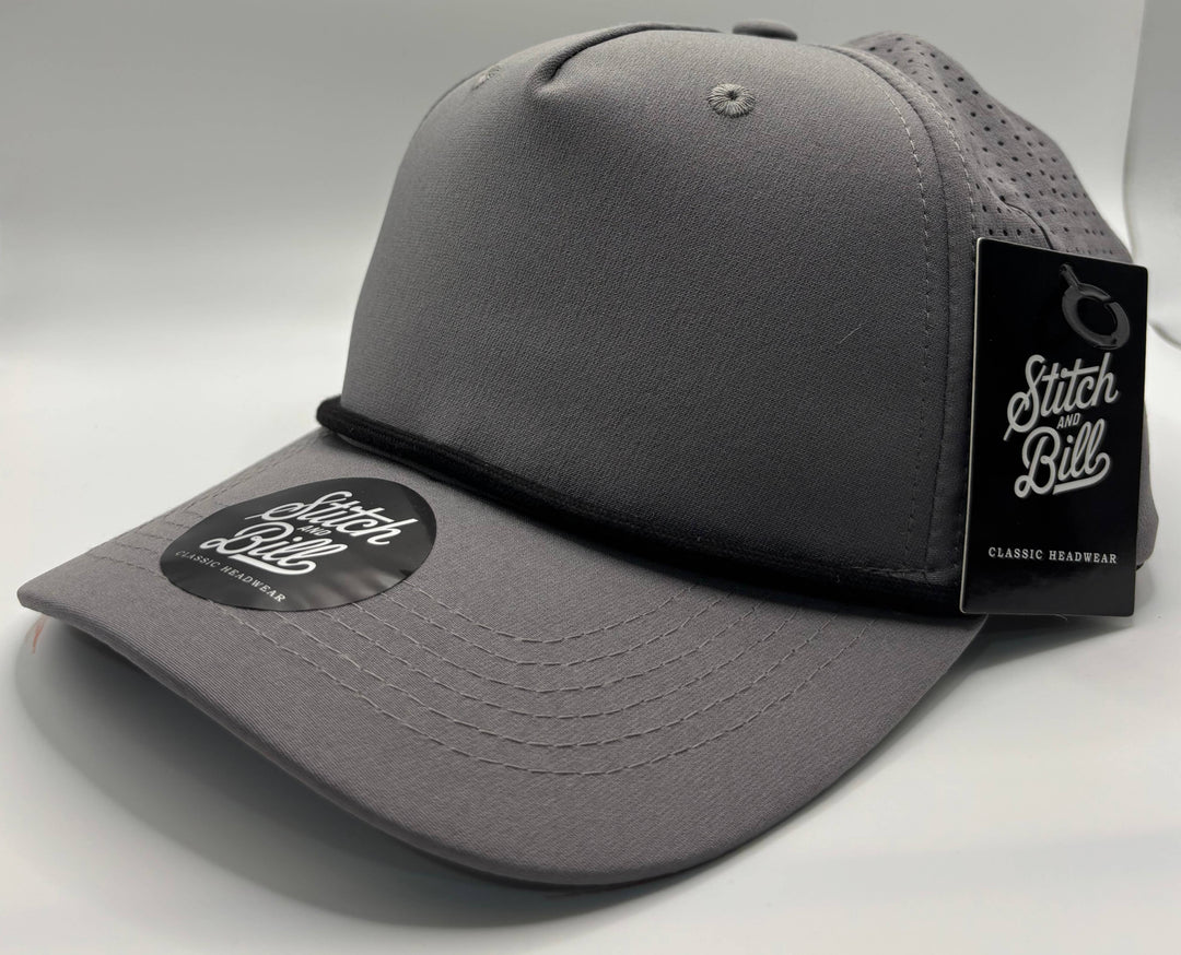 Performance 5 Panel Rope Baseball Cap Air Flow - Premium Headwear from Stitch and Bill - Just $10! Shop now at Pat's Monograms