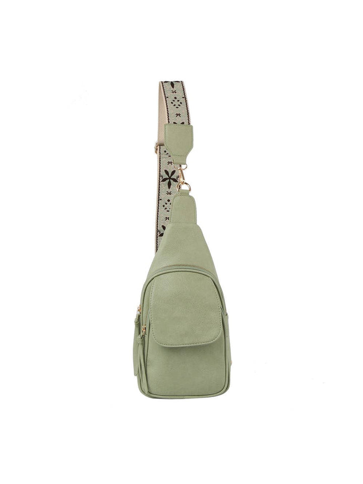 Flap front double zip sling backpack - Premium handbag from Handbag Factory Corp - Just $37.95! Shop now at Pat's Monograms