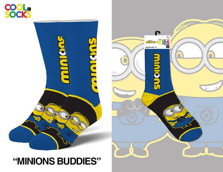 Minions Buddies - Kids 7-10 - Premium socks from Cool Socks - Just $8! Shop now at Pat's Monograms