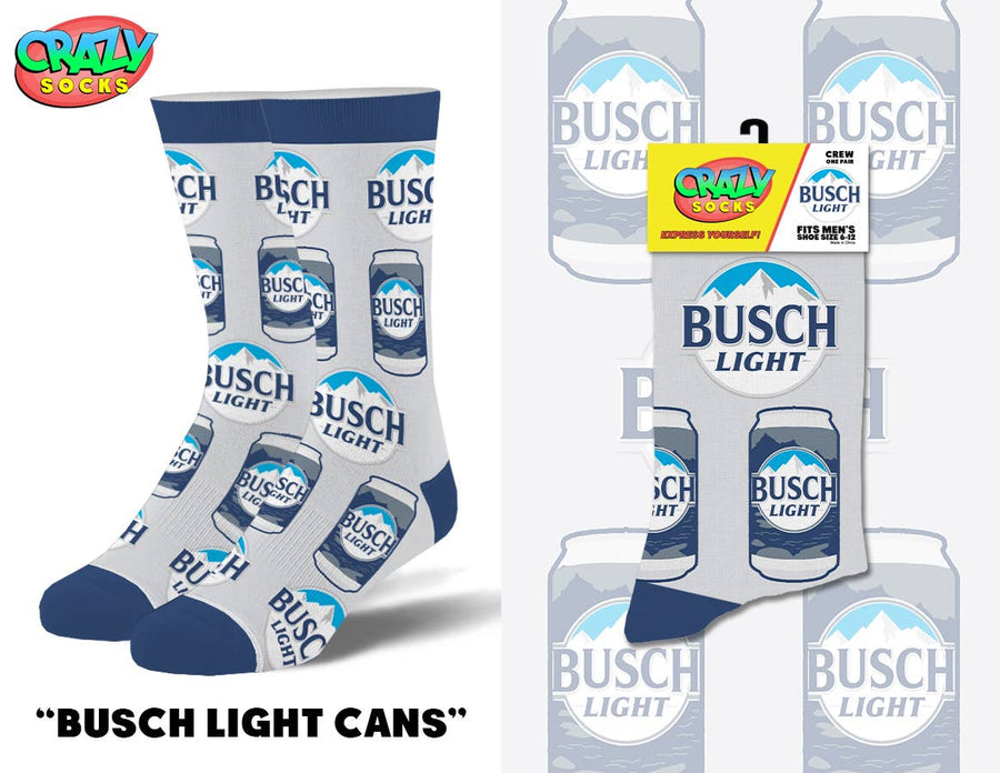 BUSCH LIGHT CANS CRAZY SOCKS - Premium Socks from Crazy Socks - Just $8! Shop now at Pat's Monograms