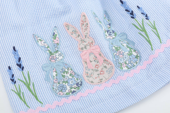 Blue Bunnies Seersucker Yoke Dress - Premium Baby & Toddler Dresses from Lil Cactus - Just $39.95! Shop now at Pat's Monograms