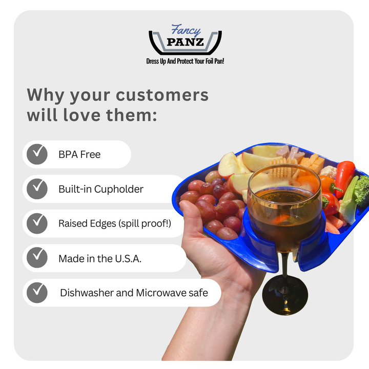 Reusable Party Plates w/ Stemware Holder - Set of 4 - White - Premium Kitchen Accessories from Fancy Panz - Just $19.95! Shop now at Pat's Monograms