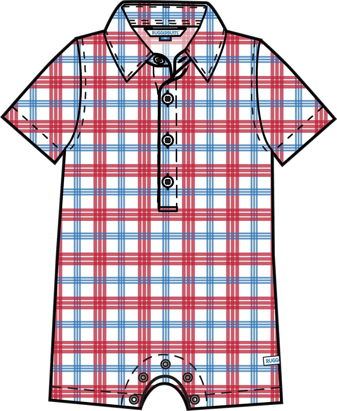 Baby Boys Lincoln Plaid Short Sleeve Woven Button-Up Romper - Premium Baby & Toddler Outfits from RuffleButts + RuggedButts - Just $42.95! Shop now at Pat's Monograms