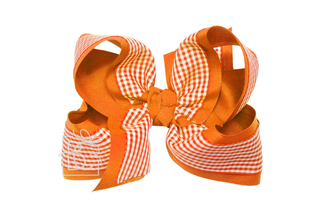 LAYERED GINGHAM/GROSGRAIN BOW ON CLIP - Premium Hair Bows from Beyond Creations, LLC - Just $11.95! Shop now at Pat's Monograms