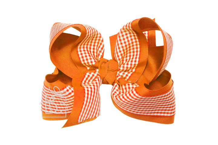 LAYERED GINGHAM/GROSGRAIN BOW ON CLIP - Premium Hair Bows from Beyond Creations, LLC - Just $11.95! Shop now at Pat's Monograms