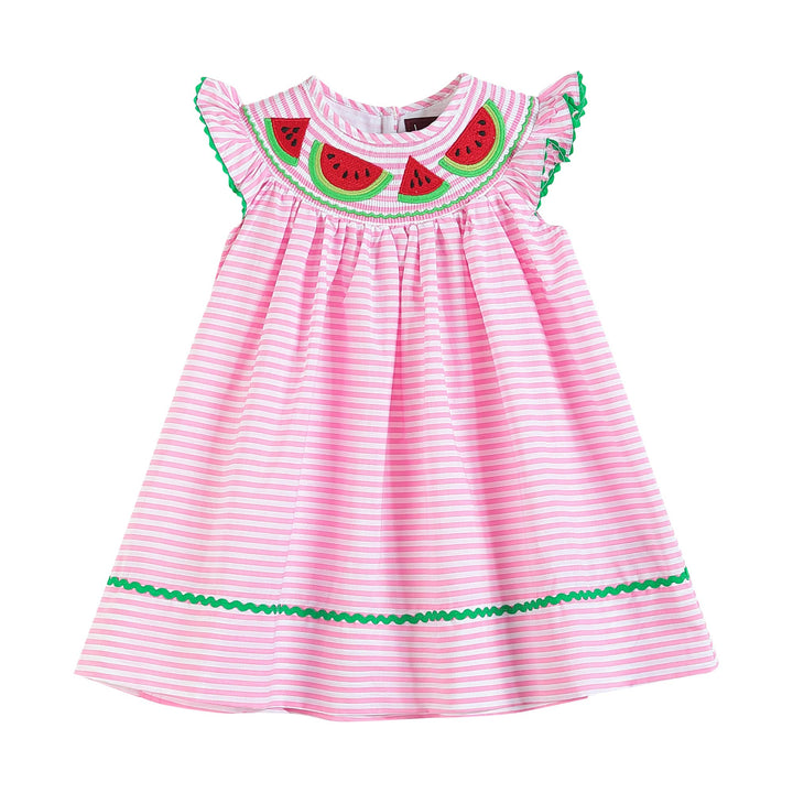 Pink Stripe Watermelon Smocked Bishop Dress - Premium Baby & Toddler Dresses from Lil Cactus - Just $38.95! Shop now at Pat's Monograms