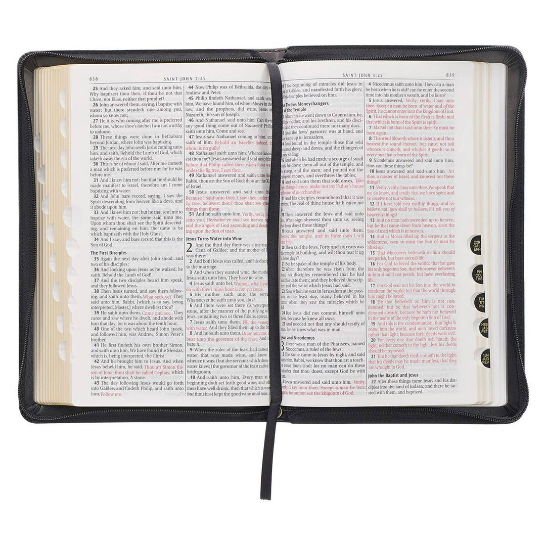 Gray and Black Faux Leather KJV Deluxe Gift Bible - Premium Books and Devotionals from Christian Art Gifts - Just $29.99! Shop now at Pat's Monograms