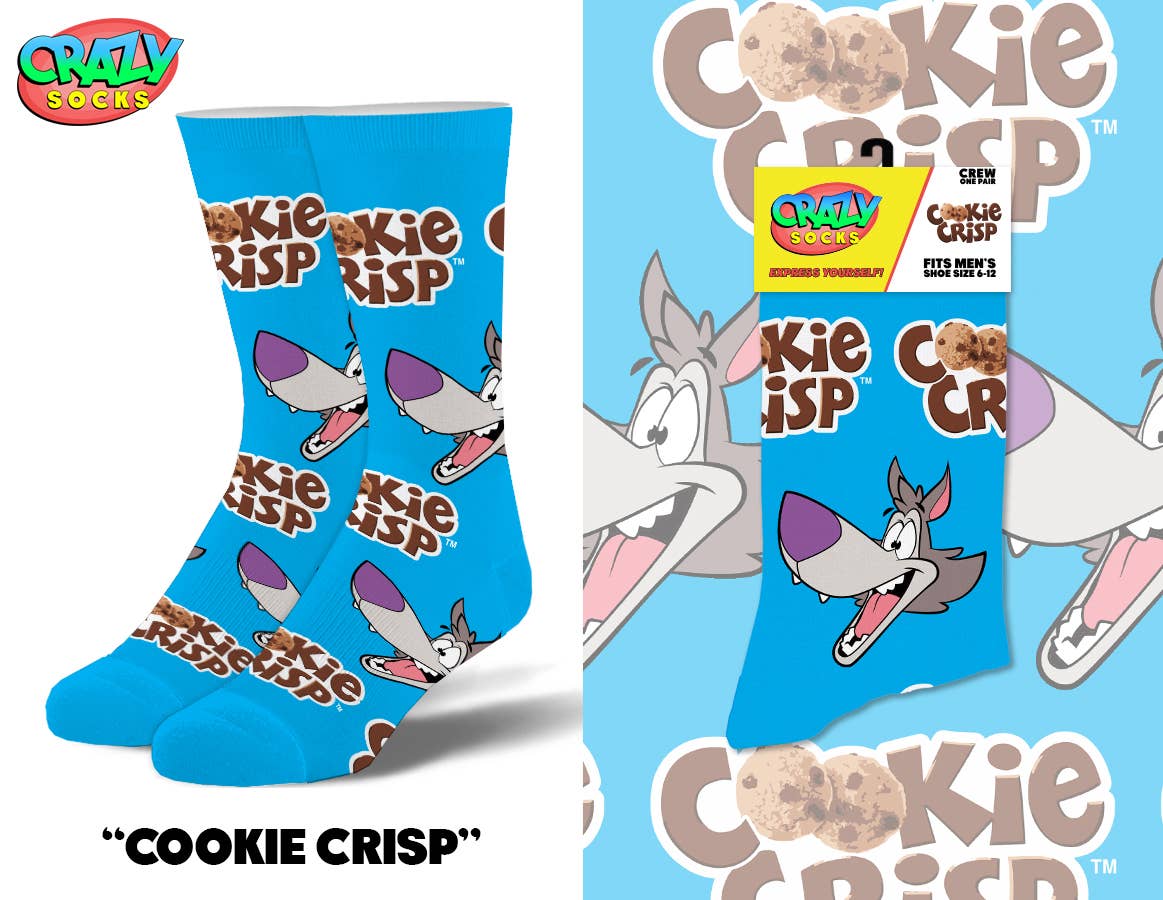 COOKIE CRISP CRAZY SOCKS - Premium Socks from Crazy Socks - Just $8! Shop now at Pat's Monograms