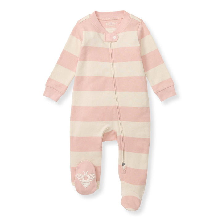 Rugby Stripe Organic Cotton Sleep & Play - Pink Sand - Premium Baby Sleepwear from Burt's Bees Baby - Just $14.95! Shop now at Pat's Monograms