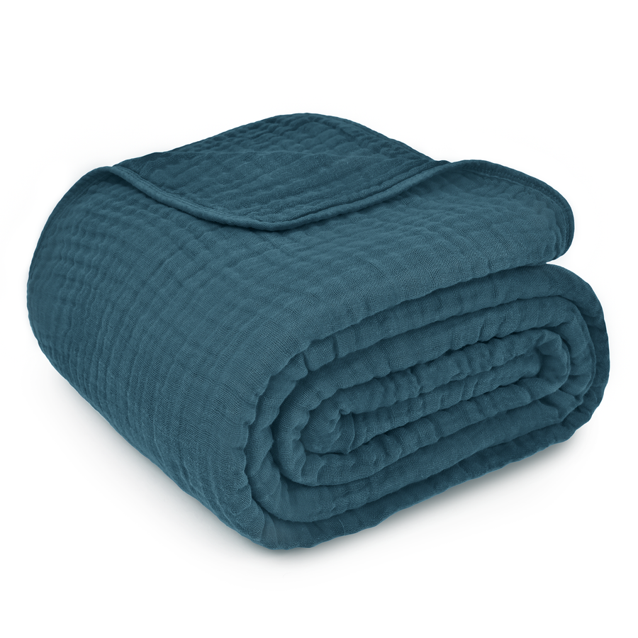 Adult Muslin Cotton Throw - Neptune Blue - Premium blankets from Comfy Cubs - Just $34.95! Shop now at Pat's Monograms