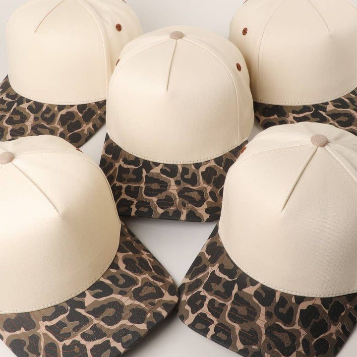 Two Tone Leopard Printed Canvas Trucker Hat - Premium Trucker Cap from Fashion City - Just $15! Shop now at Pat's Monograms