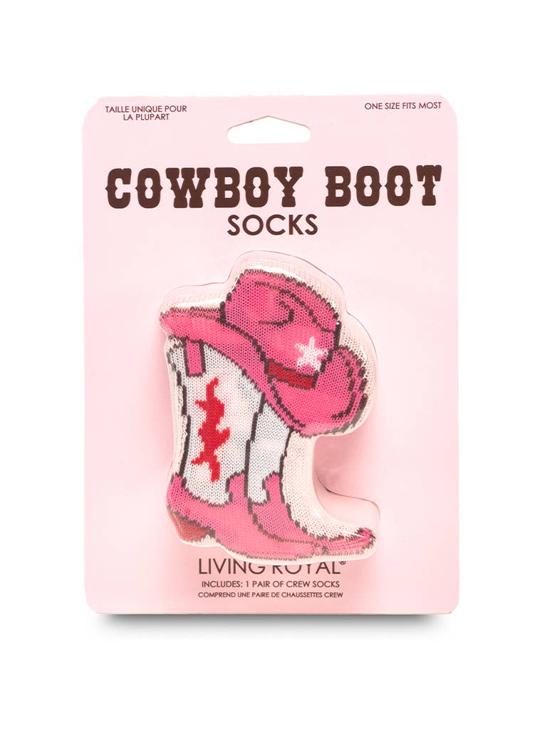 3D Packaged Crew Socks - Western Cowgirl - Pink - Premium Socks from Living Royal - Just $9.95! Shop now at Pat's Monograms