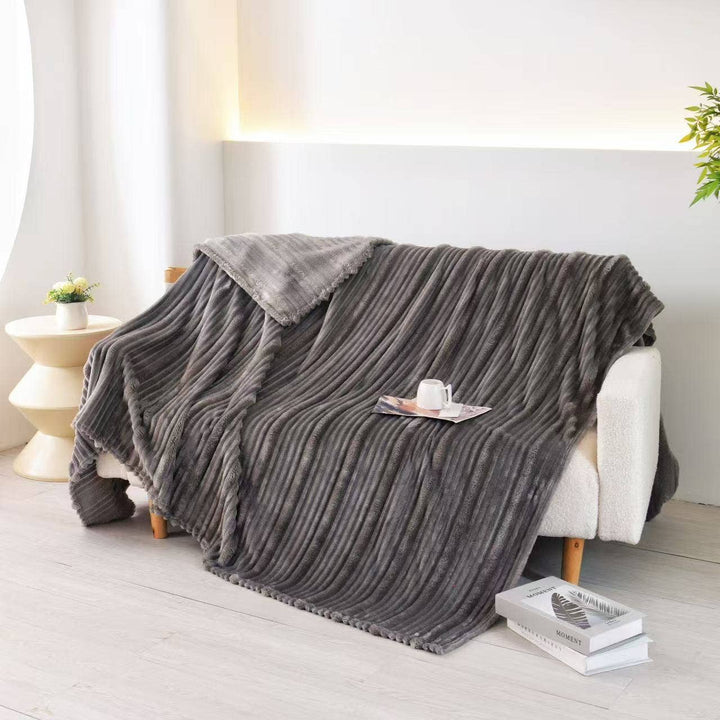 Plush Throw – Ultra Soft Ribbed Blanket Texture - Premium blankets from FLUFFERY - Just $37.50! Shop now at Pat's Monograms