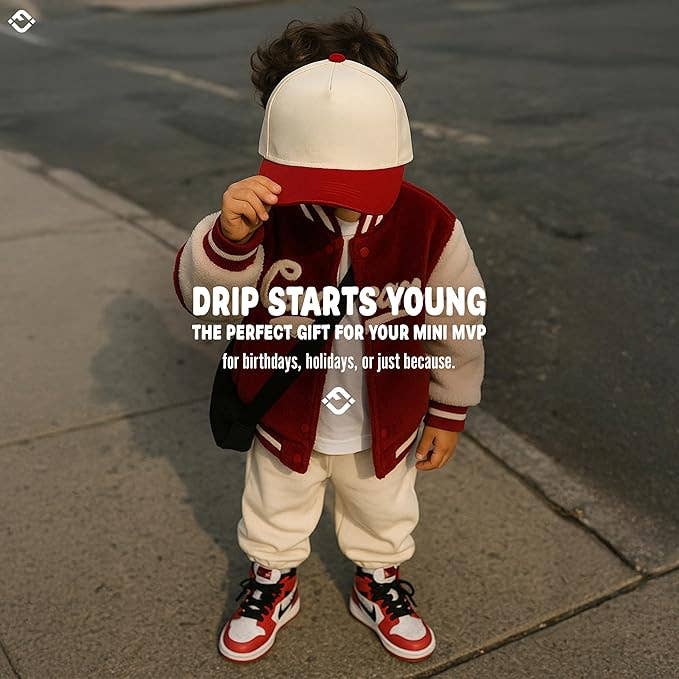 Kids/Baby Two Tone Vintage Cap - Red/Beige - Premium Trucker Cap from Funky Junque - Just $15.95! Shop now at Pat's Monograms