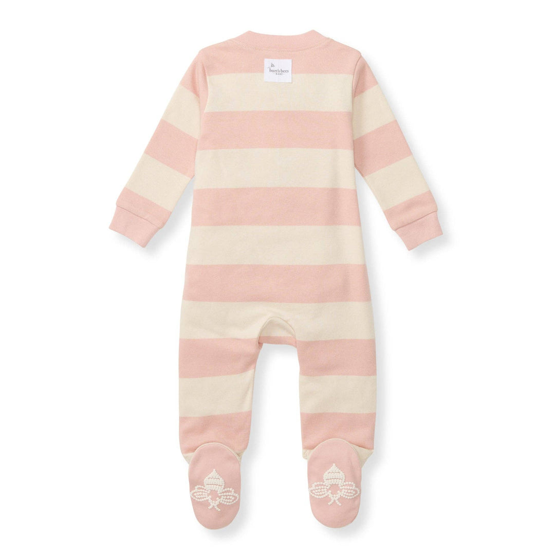 Rugby Stripe Organic Cotton Sleep & Play - Pink Sand - Premium Baby Sleepwear from Burt's Bees Baby - Just $14.95! Shop now at Pat's Monograms