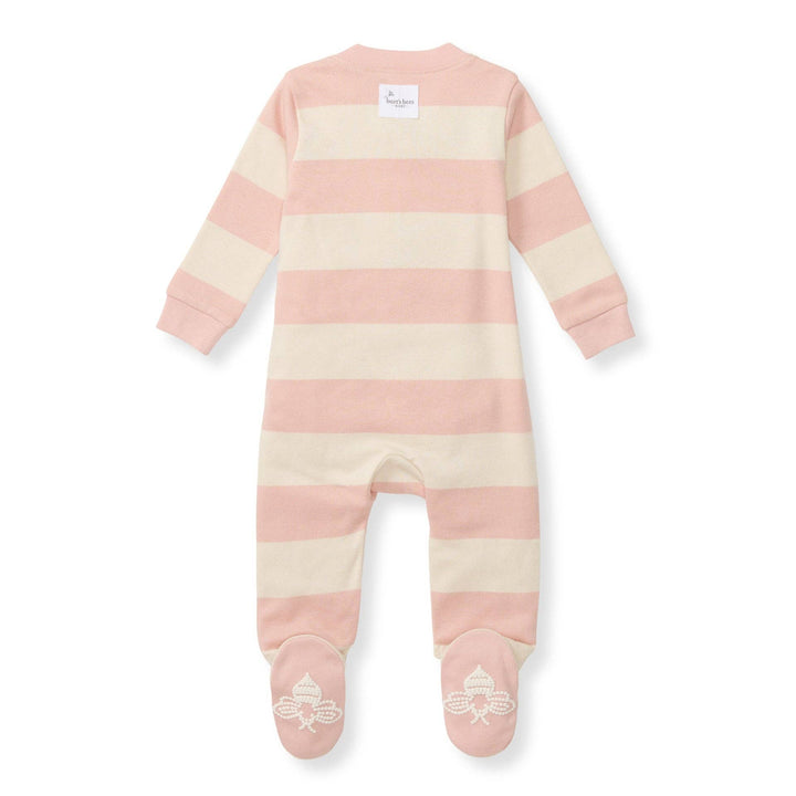 Rugby Stripe Organic Cotton Sleep & Play - Pink Sand - Premium Baby Sleepwear from Burt's Bees Baby - Just $14.95! Shop now at Pat's Monograms