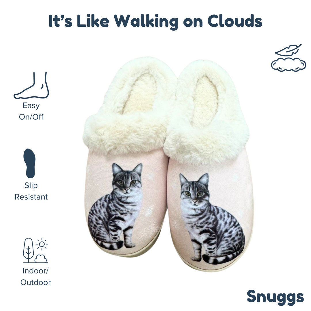 Silver Tabby Cat Snuggs Slipper - Comfy - Pet lovers - Premium houseshoes from E&S Pets - Just $24.95! Shop now at Pat's Monograms