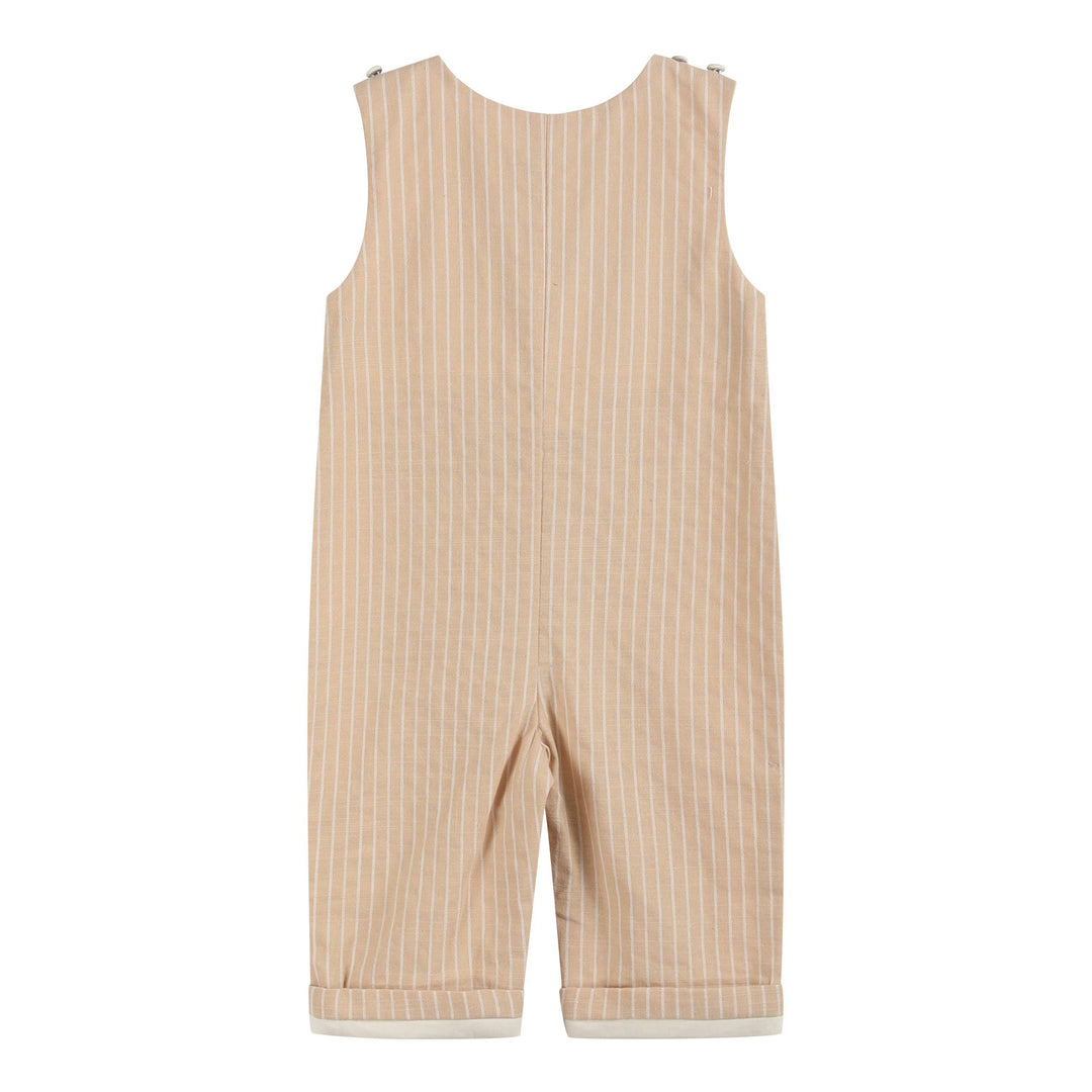 Light Brown Pinstripe Pumpkin Smocked Overalls - Premium Baby & Toddler Outfits from Lil Cactus - Just $38.95! Shop now at Pat's Monograms