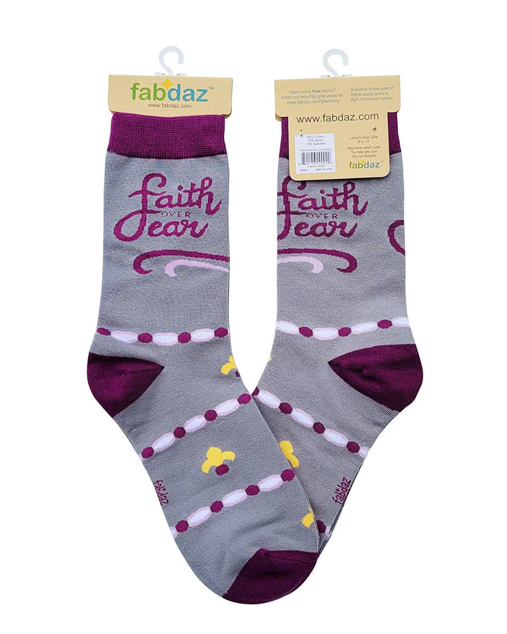 Faith Over Fear Women's Crew Socks - Premium socks from Fabdaz - Just $12.95! Shop now at Pat's Monograms
