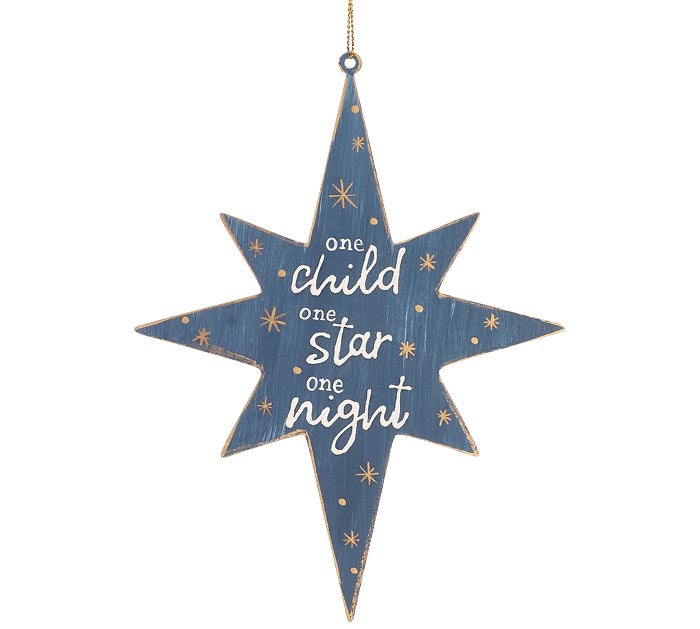 Two Sided Holy Child Tin Star Ornament - Premium Christmas Ornament from Burton and Burton - Just $7.95! Shop now at Pat's Monograms