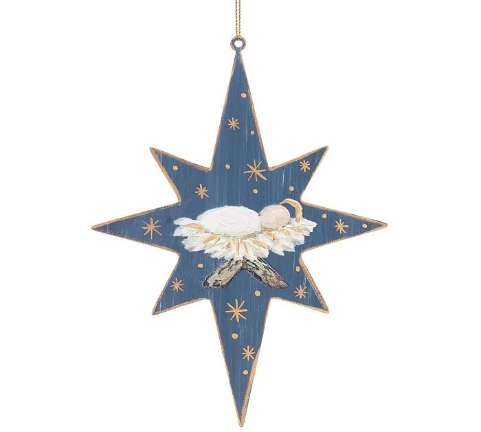 Two Sided Holy Child Tin Star Ornament - Premium Christmas Ornament from Burton and Burton - Just $7.95! Shop now at Pat's Monograms