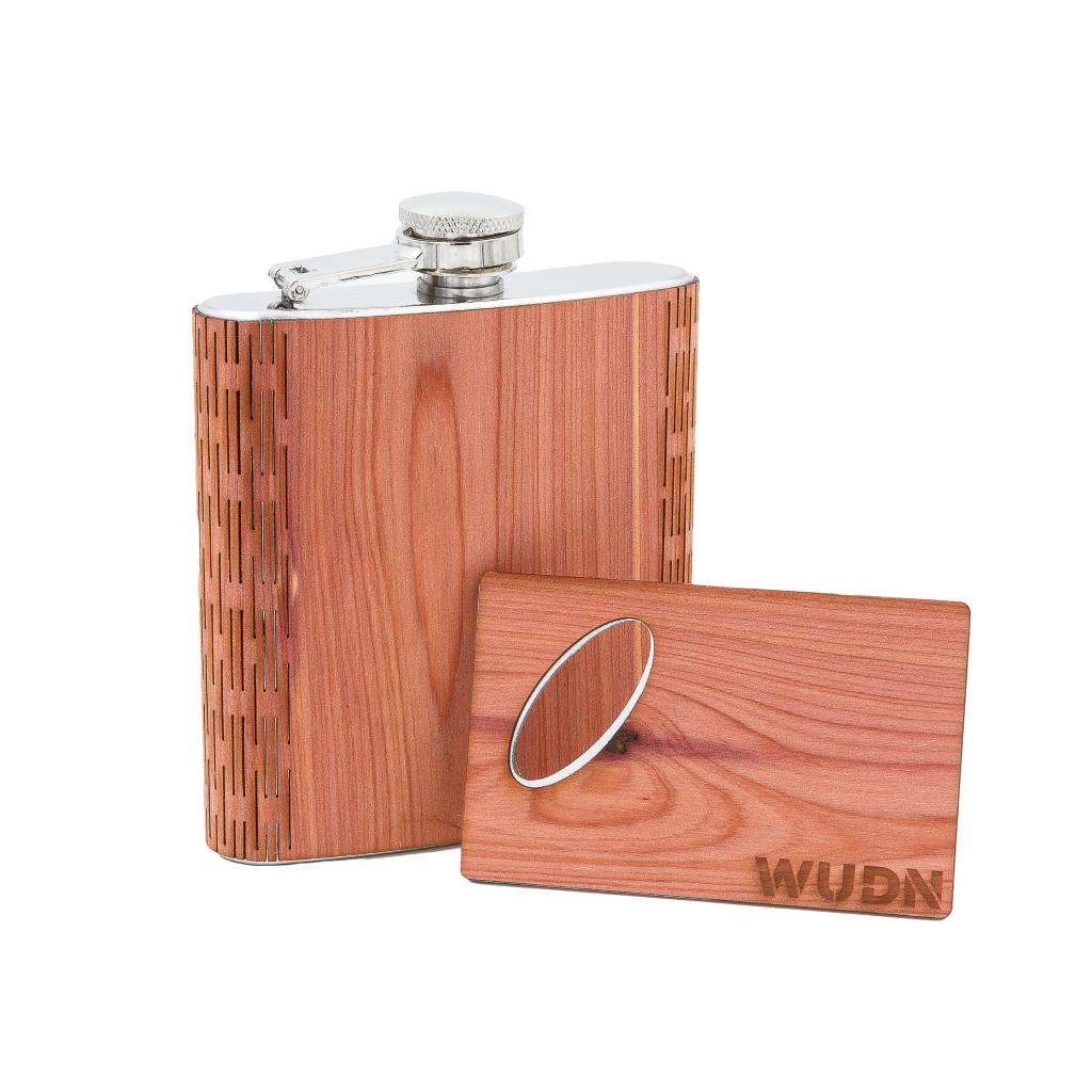 6 oz. Wooden Hip Flask & Matching Credit Card Bottle Opener - Premium Flask from WUDN Handcrafted - Just $35.95! Shop now at Pat's Monograms