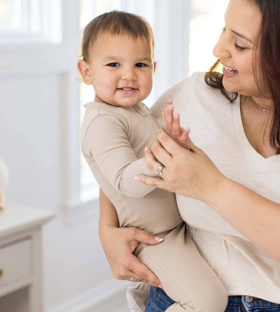 Solid Rib Organic Cotton Sleep & Play - Hummus - Premium Baby & Toddler Outfits from Burt's Bees Baby - Just $14.95! Shop now at Pat's Monograms