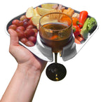 Reusable Party Plates w/ Stemware Holder - Set of 4 - White - Premium Kitchen Accessories from Fancy Panz - Just $19.95! Shop now at Pat's Monograms