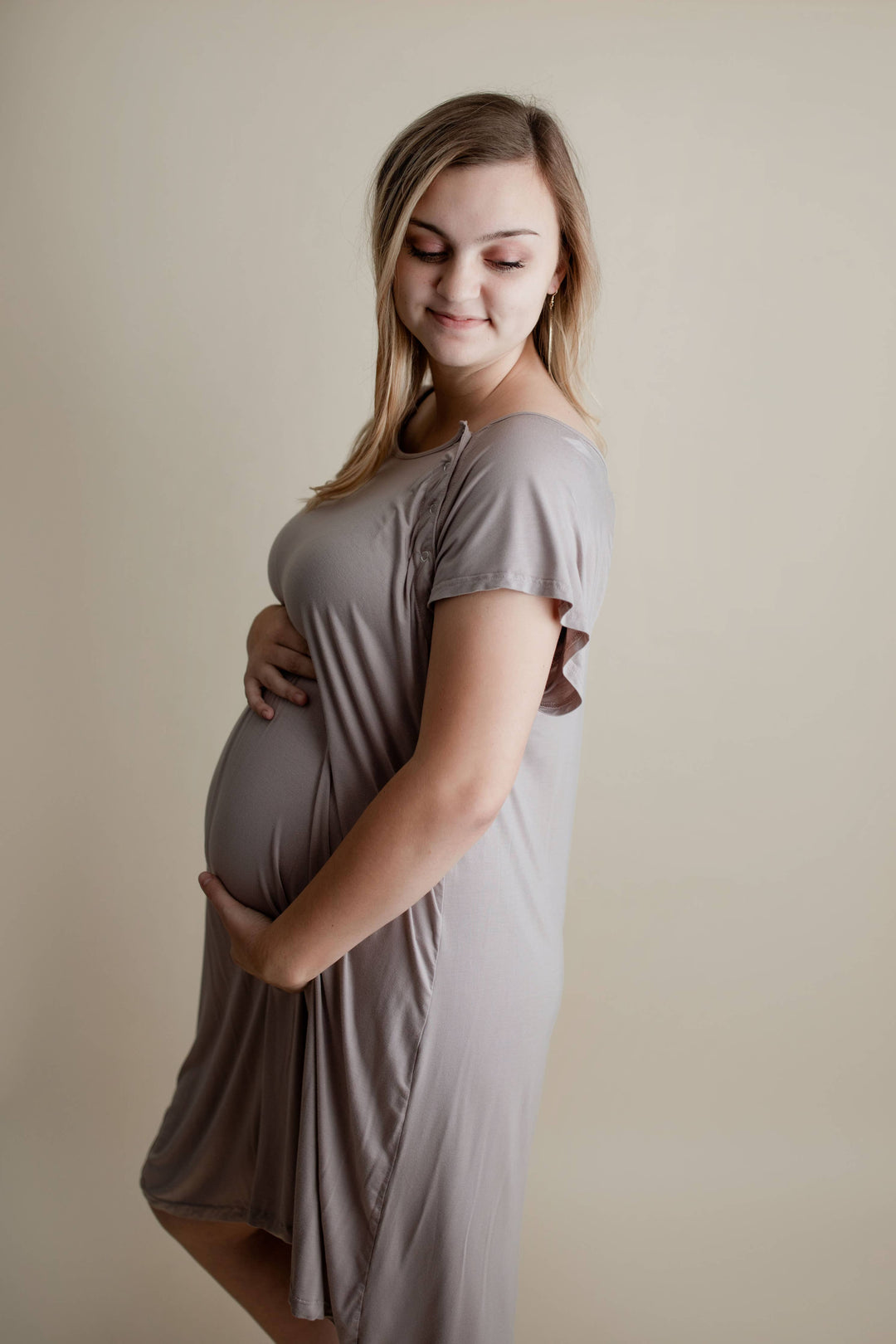 Harbor Mist Maternity Mommy Labor and Delivery/ Nursing Gown - Premium Maternity Clothing from Three Little Tots - Just $33! Shop now at Pat's Monograms
