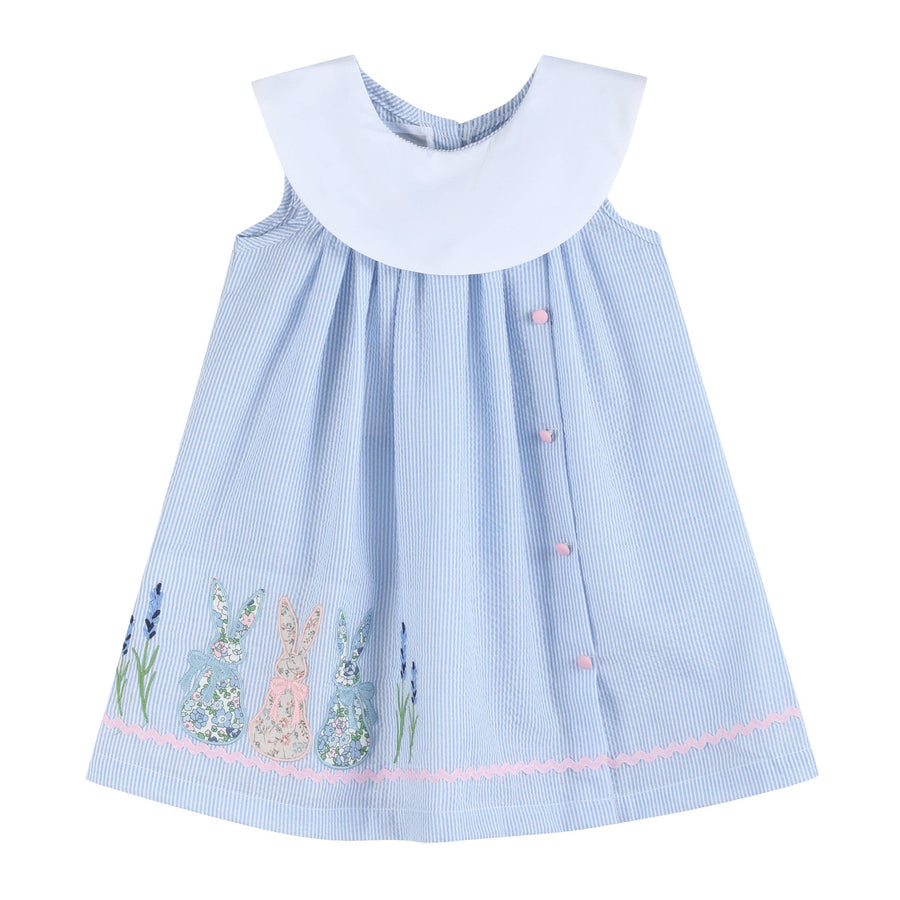 Blue Bunnies Seersucker Yoke Dress - Premium Baby & Toddler Dresses from Lil Cactus - Just $39.95! Shop now at Pat's Monograms