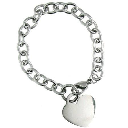 Stainless Steel Blank Heart Bracelet - Premium Jewelry from WJW - Just $22.65! Shop now at Pat's Monograms