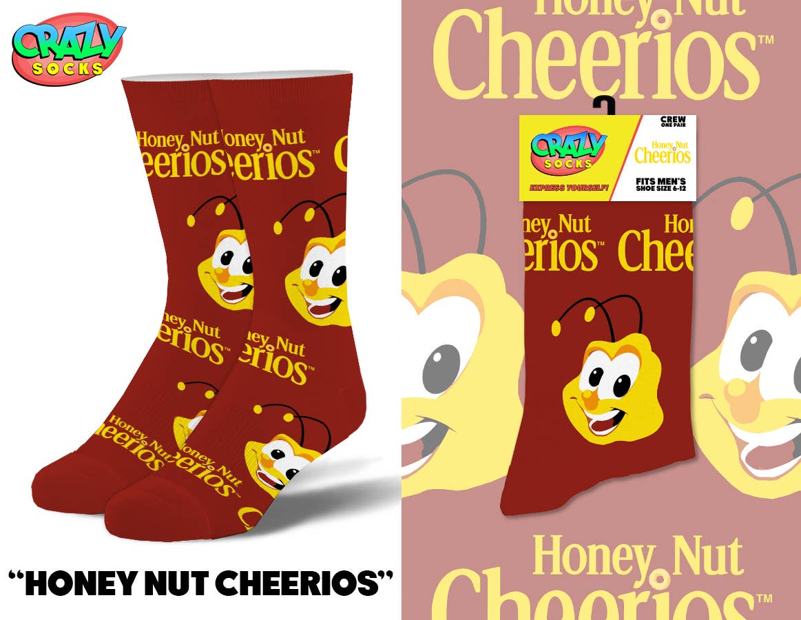 HONEY NUT CHEERIOS CRAZY SOCKS - Premium Socks from Crazy Socks - Just $8! Shop now at Pat's Monograms