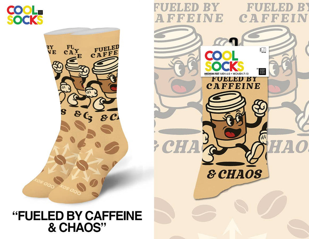 Fueled by Caffeine - Premium Socks from Cool Socks - Just $13.95! Shop now at Pat's Monograms