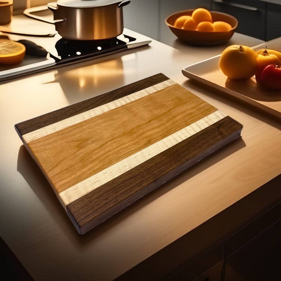 Small Luxury Cutting Board - Cherry, Walnut, Curly Maple - Premium Hardwood Cutting Board from 609 Wood Design - Just $54.95! Shop now at Pat's Monograms