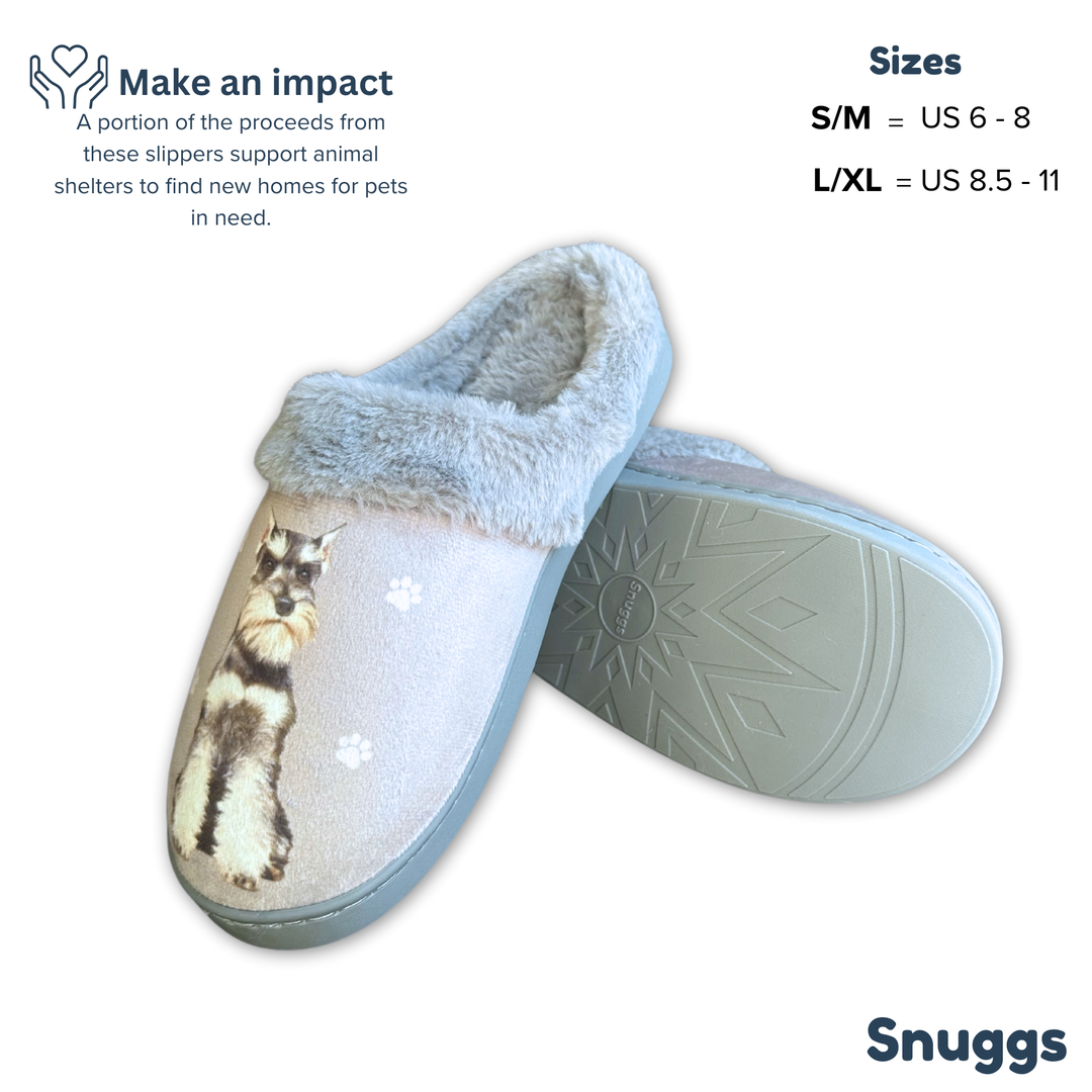 Schnauzer Snuggs Slippers - Premium Slippers from E&S Pets - Just $24.95! Shop now at Pat's Monograms