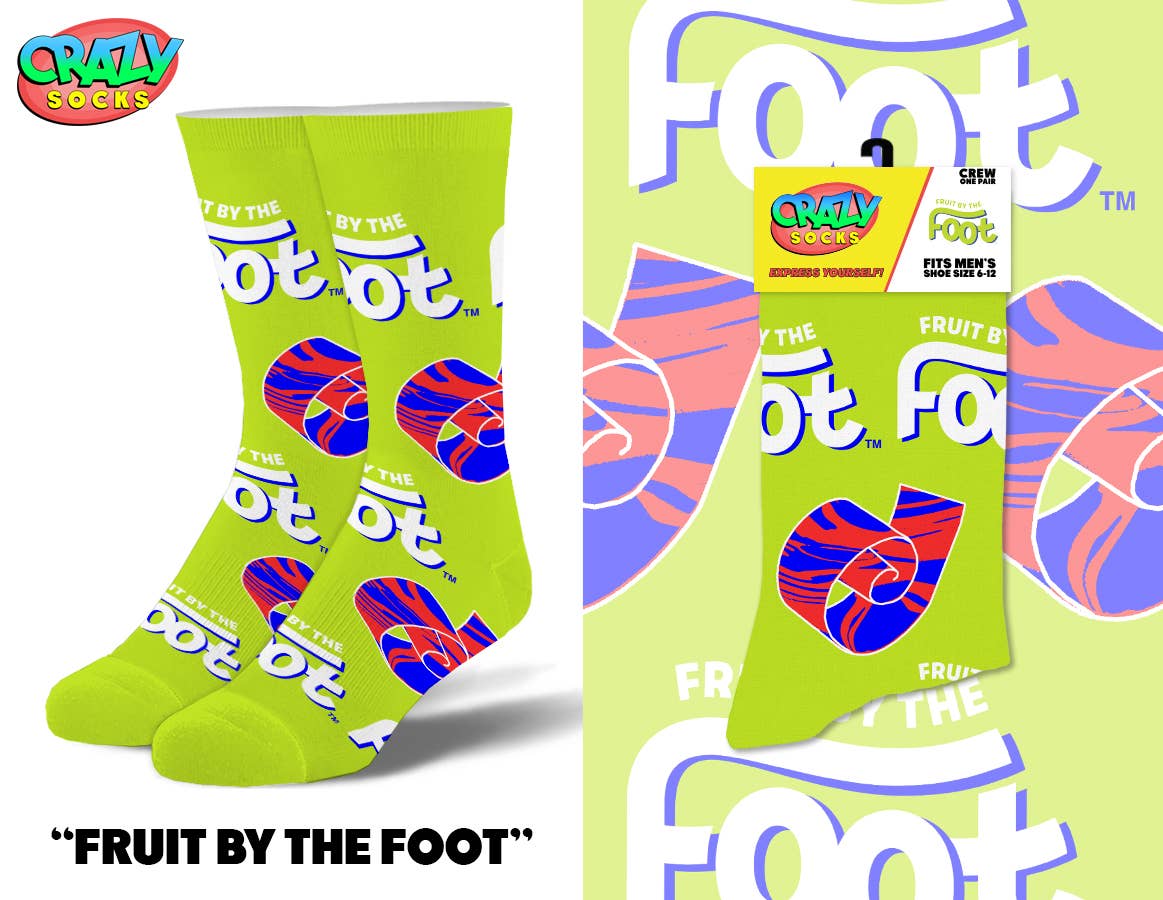 FRUIT BY THE FOOT CRAZY SOCKS - Premium Socks from Crazy Socks - Just $8! Shop now at Pat's Monograms