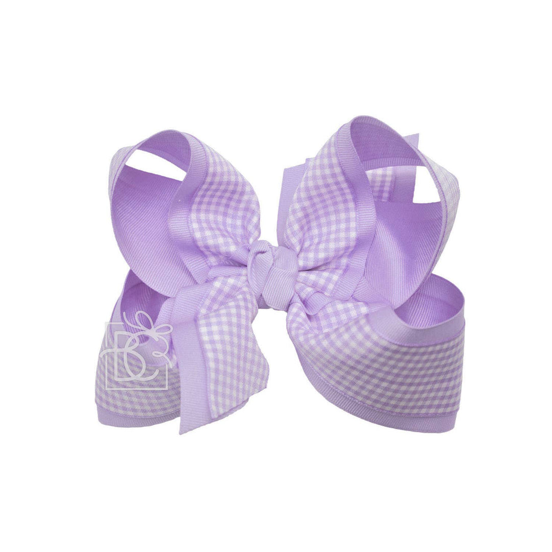 LAYERED GINGHAM/GROSGRAIN BOW ON CLIP - Premium Hair Bows from Beyond Creations, LLC - Just $11.95! Shop now at Pat's Monograms