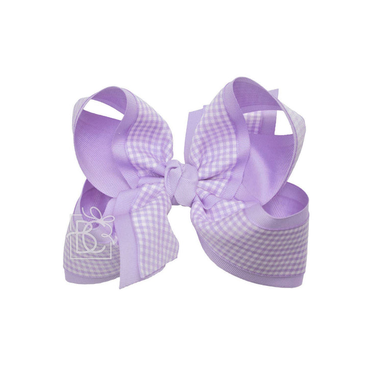 LAYERED GINGHAM/GROSGRAIN BOW ON CLIP - Premium Hair Bows from Beyond Creations, LLC - Just $11.95! Shop now at Pat's Monograms