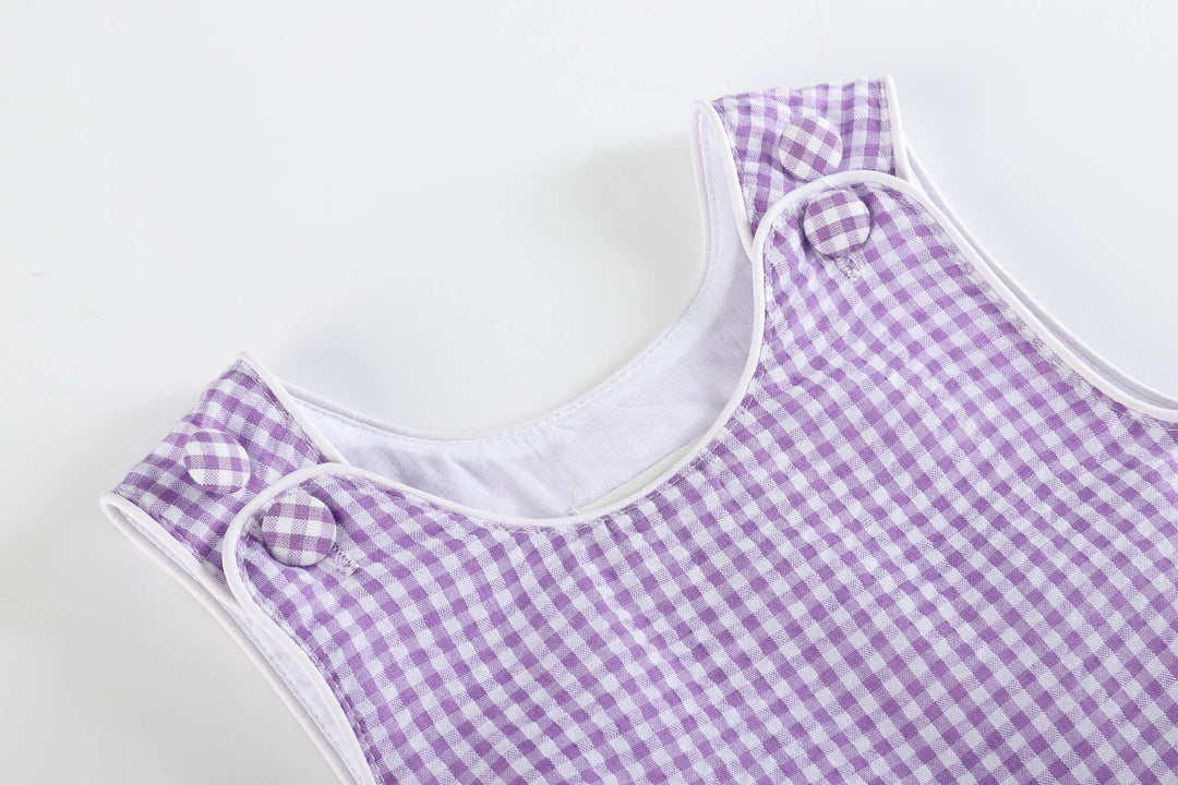 Classic Purple Gingham Baby Bubble Romper - Premium Baby & Toddler Outfits from Lil Cactus - Just $30! Shop now at Pat's Monograms