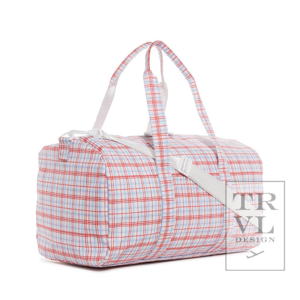 Weekender - Classic Plaid Red Duffel Bag - Premium Duffel from TRVL Design - Just $74.95! Shop now at Pat's Monograms