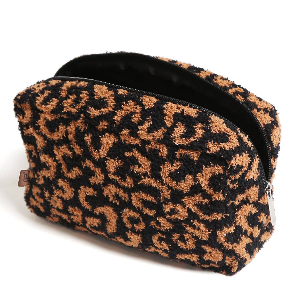 Large Leopard Print Luxury Soft Travel Pouch - Premium Cosmetic Bag from Fashion City - Just $19.95! Shop now at Pat's Monograms