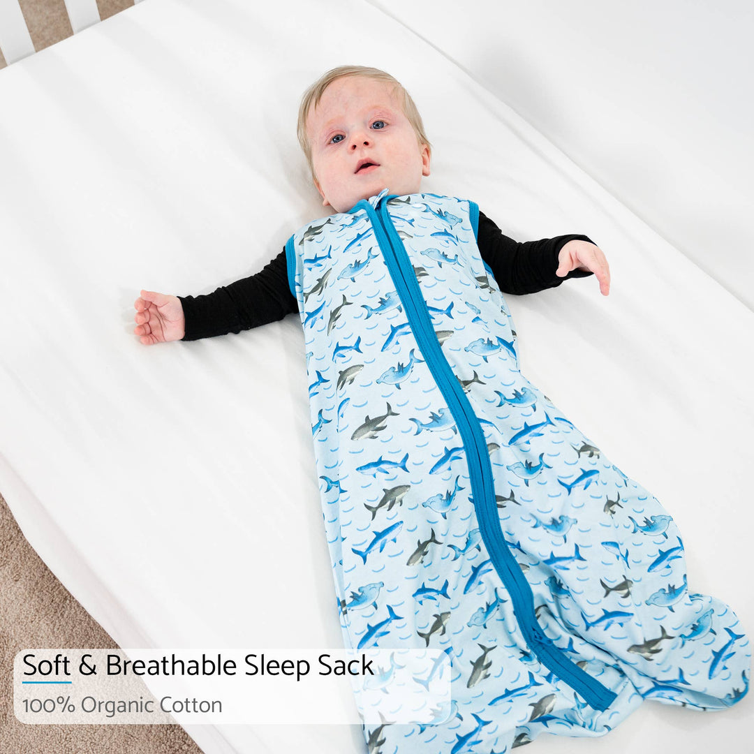 Jawsome Shark Sleep Sack, 100% Organic Cotton - Premium Baby Sleepwear from LollyBanks - Just $21.95! Shop now at Pat's Monograms