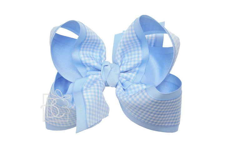 LAYERED GINGHAM/GROSGRAIN BOW ON CLIP - Premium Hair Bows from Beyond Creations, LLC - Just $11.95! Shop now at Pat's Monograms