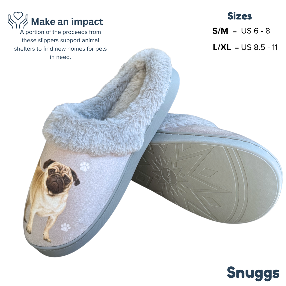 Pug Snuggs Slippers - Premium Slippers from E&S Pets - Just $24.95! Shop now at Pat's Monograms