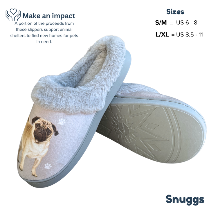 Pug Snuggs Slippers - Premium Slippers from E&S Pets - Just $24.95! Shop now at Pat's Monograms