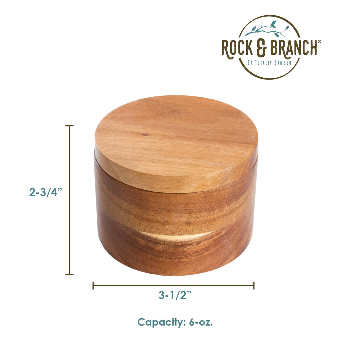 Rock & Branch® Acacia Salt Cellar with Swivel Lid - Premium Kitchen Accessories from Totally Bamboo - Just $18.95! Shop now at Pat's Monograms