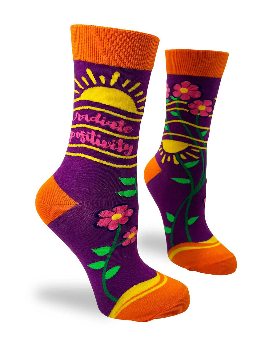 Radiate Positivity Ladies' Novelty Crew Socks - Premium socks from Fabdaz - Just $12.95! Shop now at Pat's Monograms
