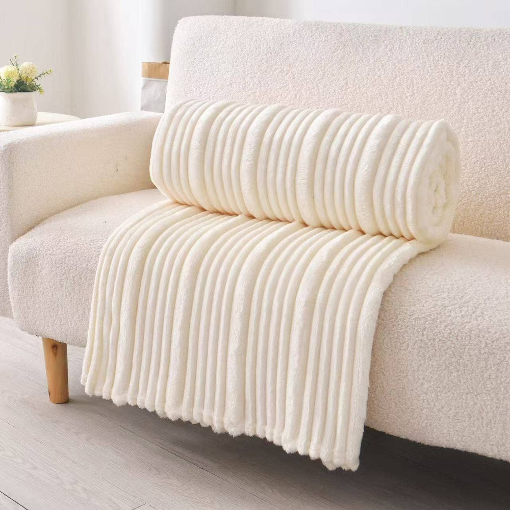 Plush Throw – Ultra Soft Ribbed Blanket Texture - Premium blankets from FLUFFERY - Just $37.50! Shop now at Pat's Monograms